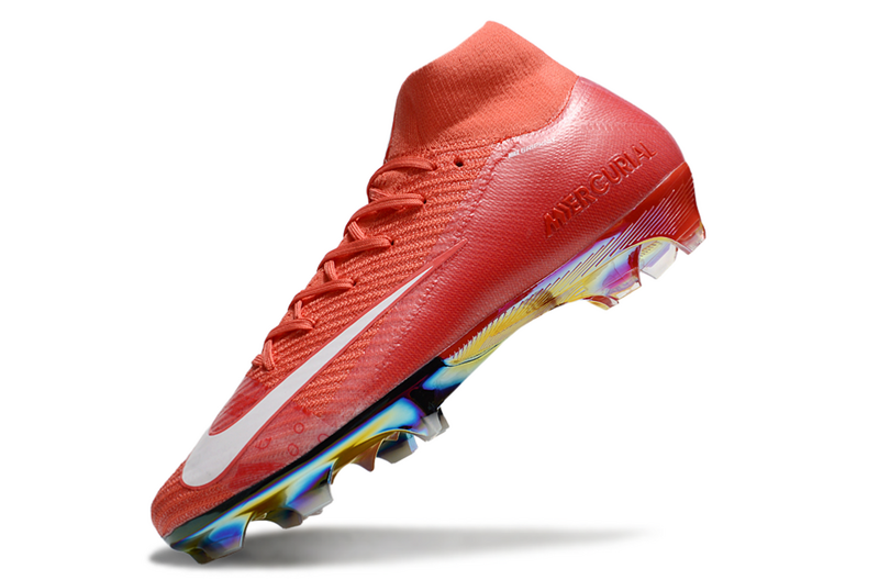 CHUTEIRA NIKE AIR ZOOM MERCURIAL SUPERFLY 10 ELITE CAMPO - VERMELHA E BRANCA
