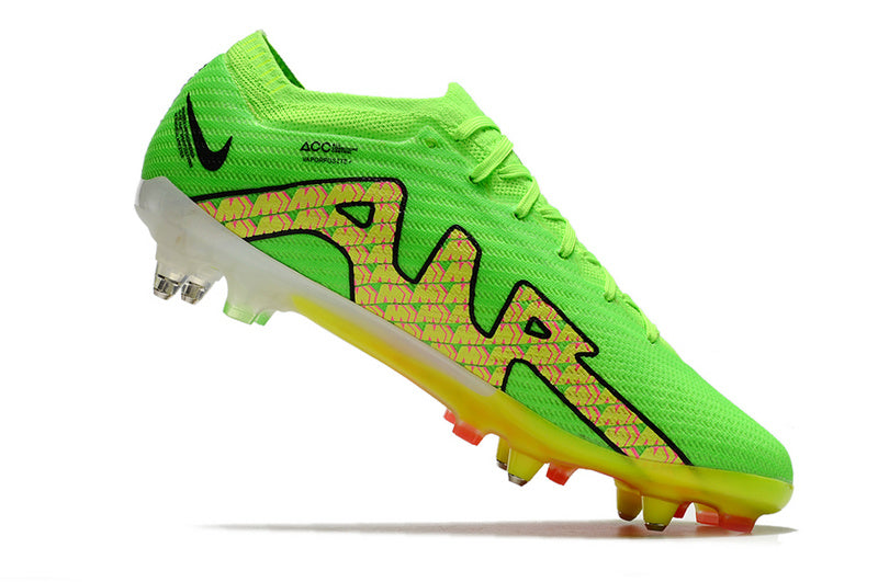 CHUTEIRA NIKE AIR ZOOM MERCURIAL VAPOR 15 ELITE TRAVA MISTA FIXA - VERDE E AMARELA
