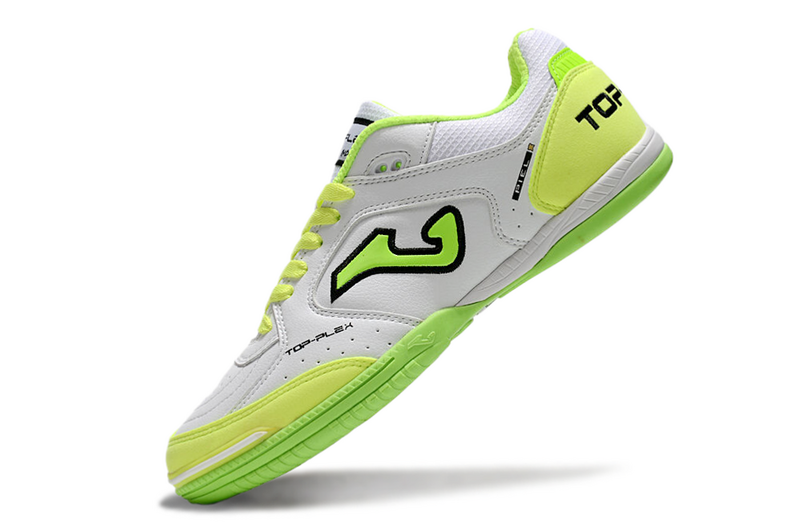 CHUTEIRA JOMA TOP FLEX FUTSAL - BRANCA E VERDE