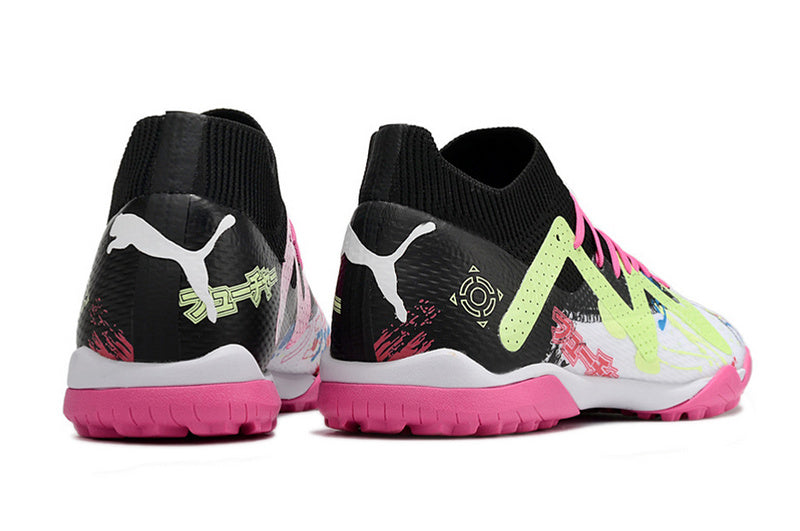CHUTEIRA PUMA FUTURE ULTIMATE SOCIETY "POWERCAT" - PRETA, ROSA E BRANCA