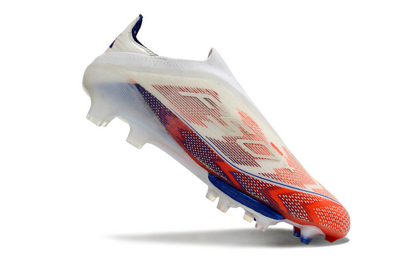 CHUTEIRA ADIDAS F50 LACELESS LIGHTSTRIKE PRO ELITE CAMPO "ADVACEMENT" – BRANCA E COLORIDA