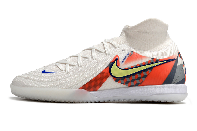 CHUTEIRA NIKE PHANTOM LUNA II ELITE FUTSAL "BARNA" - BRANCA E LARANJA