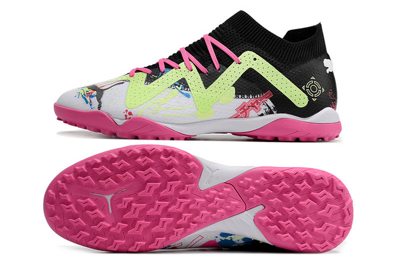 CHUTEIRA PUMA FUTURE ULTIMATE SOCIETY "POWERCAT" - PRETA, ROSA E BRANCA