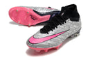 CHUTEIRA NIKE AIR ZOOM MERCURIAL SUPERFLY 9 ELITE TRAVA MISTA FIXA "XXV" - PRATA E ROSA