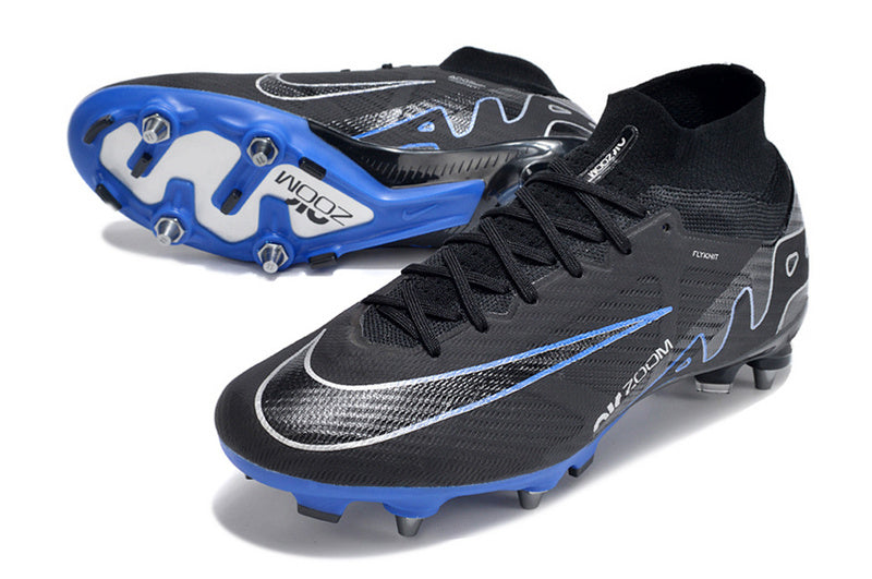 CHUTEIRA NIKE AIR ZOOM MERCURIAL SUPERFLY 9 ELITE TRAVA MISTA "SHADOW" - PRETA E AZUL