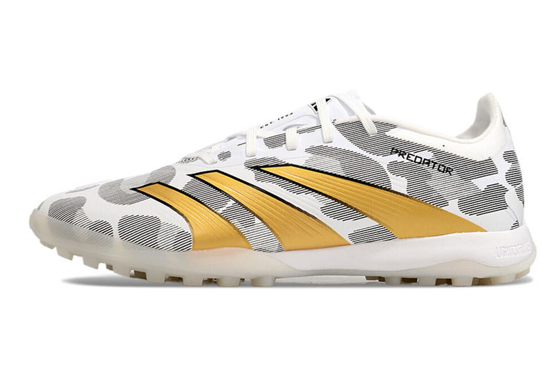 CHUTEIRA ADIDAS PREDATOR 24 ELITE SOCIETY "GENERATION" - BRANCA E DOURADA