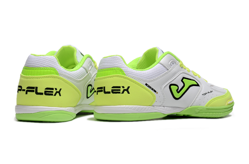 CHUTEIRA JOMA TOP FLEX FUTSAL - BRANCA E VERDE