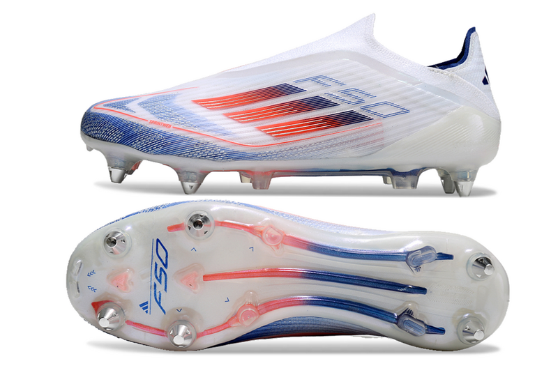 ADIDAS F50 LACELASS ELITE TRAVA MISTA "ADVACEMENT" - BRANCA E COLORIDA
