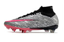 CHUTEIRA NIKE AIR ZOOM MERCURIAL SUPERFLY 9 ELITE TRAVA MISTA FIXA "XXV" - PRATA E ROSA