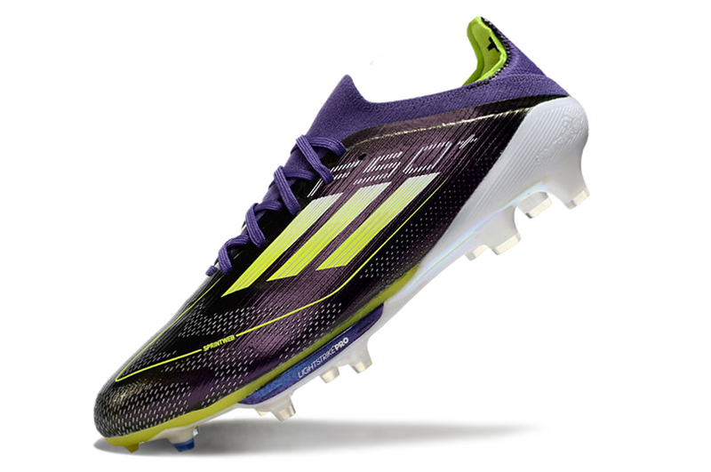 CHUTEIRA ADIDAS F50.1 LIGHTSTRIKE PRO ELITE CAMPO "FAST REBORN" - BRANCA E ROXA