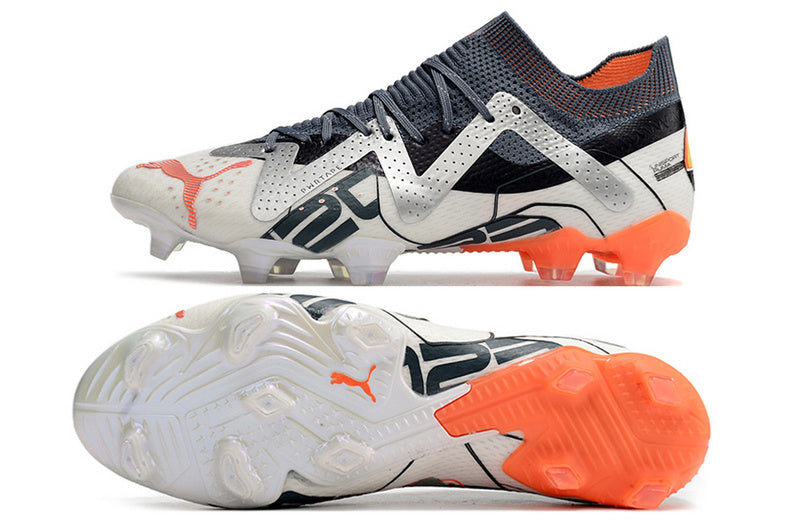 CHUTEIRA PUMA FUTURE ULTIMATE CAMPO "ASTRONAUT" - PRATA E LARANJA