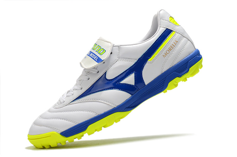 CHUTEIRA MIZUNO MORELIA II SOCIETY - BRANCA, AZUL E AMARELA