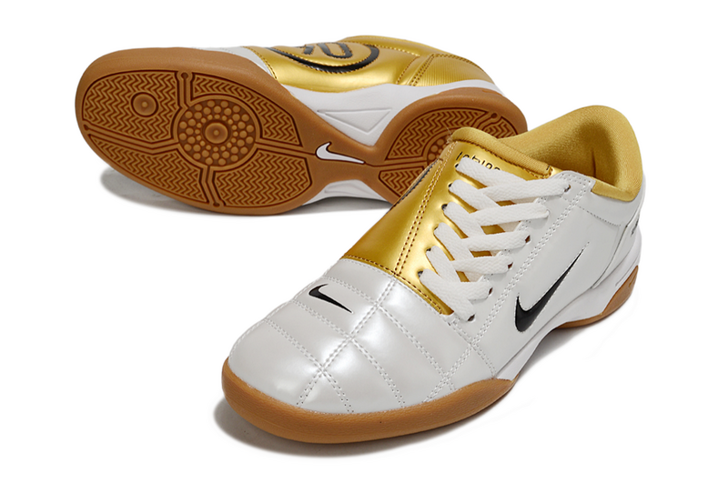 CHUTEIRA NIKE TOTAL 90 III FUTSAL - BRANCA E DOURADA