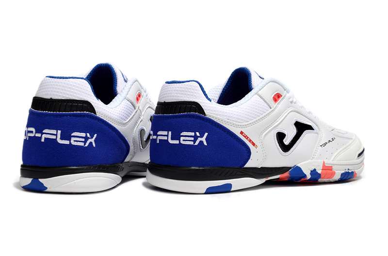 CHUTEIRA JOMA TOP FLEX FUTSAL - BRANCA E AZUL