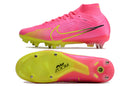 CHUTEIRA NIKE AIR ZOOM MERCURIAL SUPERFLY 9 ELITE TRAVA MISTA FIXA "LUCENT" - ROSA E AMARELA