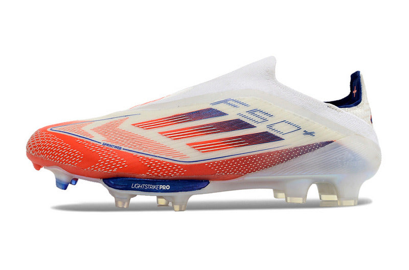 CHUTEIRA ADIDAS F50 LACELESS LIGHTSTRIKE PRO ELITE CAMPO "ADVACEMENT" – BRANCA E COLORIDA