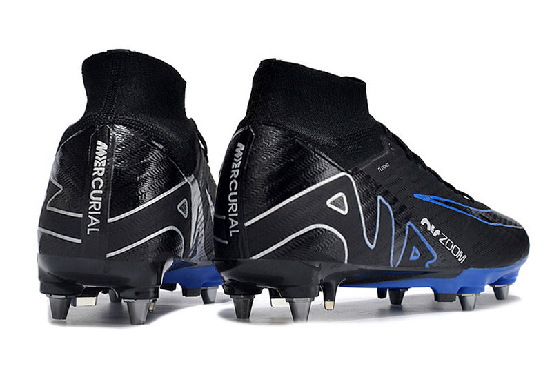 CHUTEIRA NIKE AIR ZOOM MERCURIAL SUPERFLY 9 ELITE TRAVA MISTA "SHADOW" - PRETA E AZUL