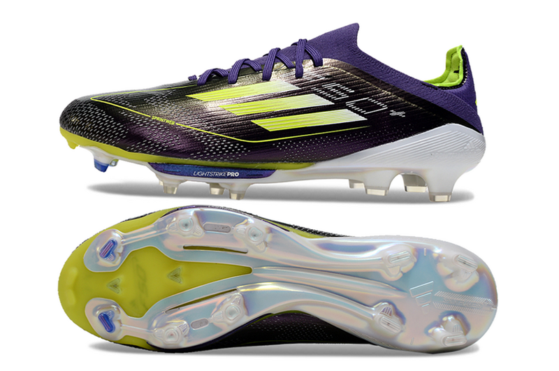 CHUTEIRA ADIDAS F50.1 LIGHTSTRIKE PRO ELITE CAMPO "FAST REBORN" - BRANCA E ROXA