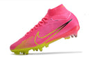 CHUTEIRA NIKE AIR ZOOM MERCURIAL SUPERFLY 9 ELITE TRAVA MISTA FIXA "LUCENT" - ROSA E AMARELA