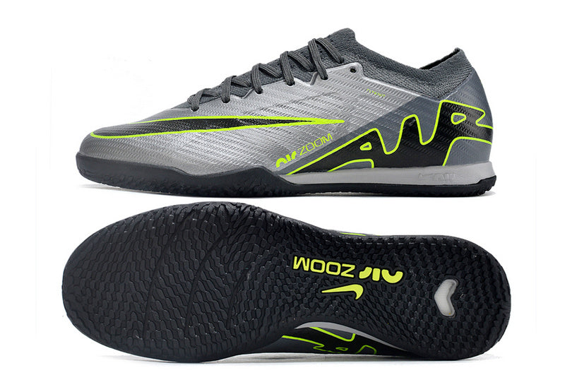 CHUTEIRA NIKE AIR ZOOM MERCURIAL VAPOR 15 ELITE FUTSAL - CINZA E VERDE