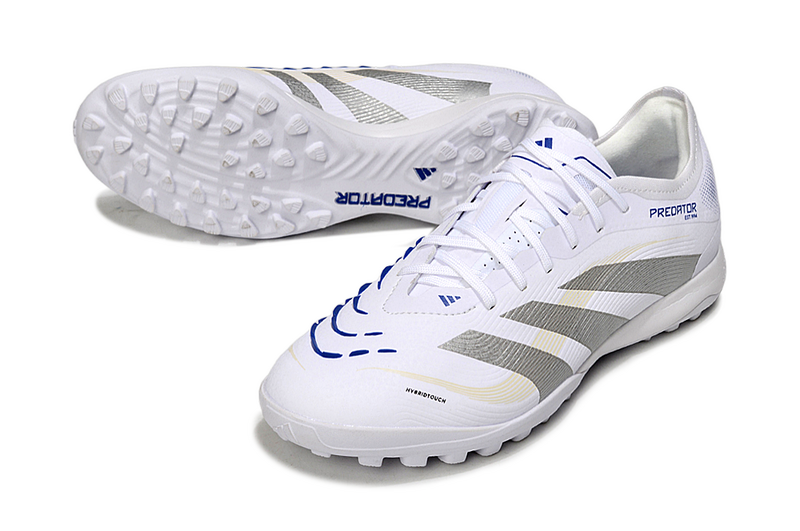 CHUTEIRA ADIDAS PREDATOR 25 ELITE SOCIETY "POLAR VICTORY" - BRANCA E AZUL