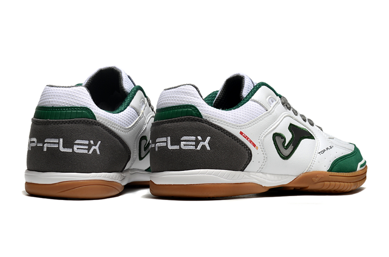 CHUTEIRA JOMA TOP FLEX FUTSAL - BRANCA E VERDE