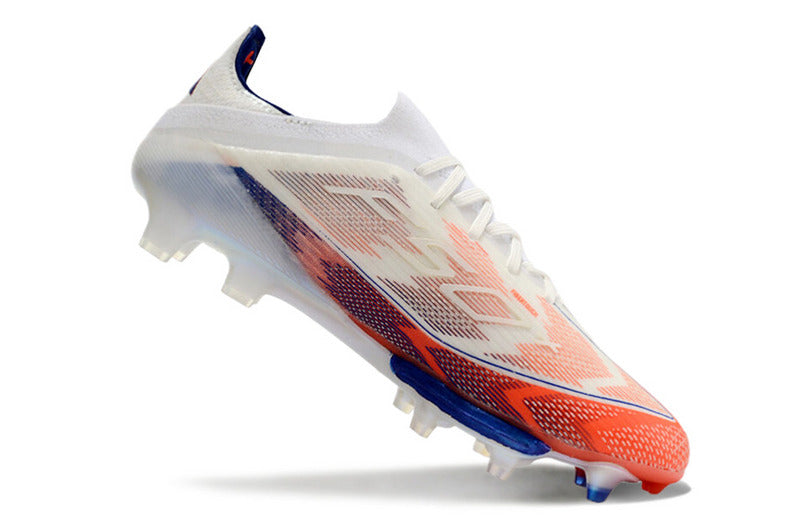 CHUTEIRA ADIDAS F50.1 LIGHTSTRIKE PRO ELITE CAMPO "ADVANCEMENT" - BRANCA E COLORIDA