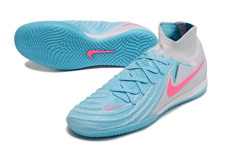 CHUTEIRA NIKE PHANTOM LUNA II ELITE FUTSAL - BRANCA, AZUL E ROSA