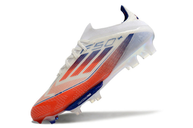 CHUTEIRA ADIDAS F50.1 LIGHTSTRIKE PRO ELITE CAMPO "ADVANCEMENT" - BRANCA E COLORIDA