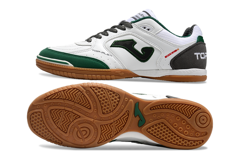 CHUTEIRA JOMA TOP FLEX FUTSAL - BRANCA E VERDE