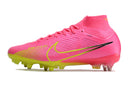 CHUTEIRA NIKE AIR ZOOM MERCURIAL SUPERFLY 9 ELITE TRAVA MISTA FIXA "LUCENT" - ROSA E AMARELA