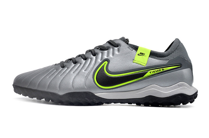 CHUTEIRA NIKE TIEMPO LEGEND 10 SOCIETY - CINZA, PRETA E VERDE
