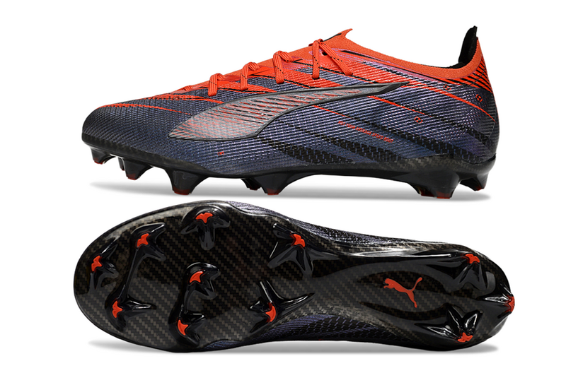 CHUTEIRA PUMA ULTRA 5 ULTIMATE CAMPO - CINZA E VERMELHA