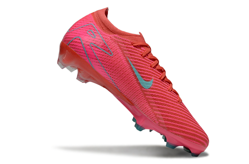 CHUTEIRA NIKE AIR ZOOM MERCURIAL VAPOR 16 ELITE CAMPO "MAD ENERGY" - VERMELHA E CIANO