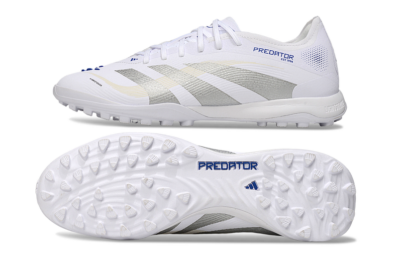 CHUTEIRA ADIDAS PREDATOR 25 ELITE SOCIETY "POLAR VICTORY" - BRANCA E AZUL