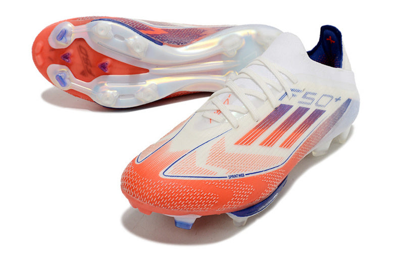CHUTEIRA ADIDAS F50.1 LIGHTSTRIKE PRO ELITE CAMPO "ADVANCEMENT" - BRANCA E COLORIDA