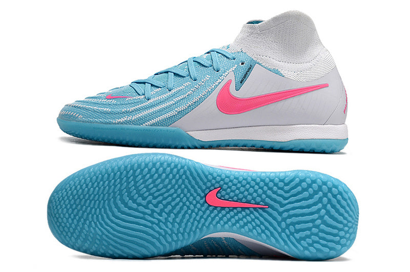 CHUTEIRA NIKE PHANTOM LUNA II ELITE FUTSAL - BRANCA, AZUL E ROSA