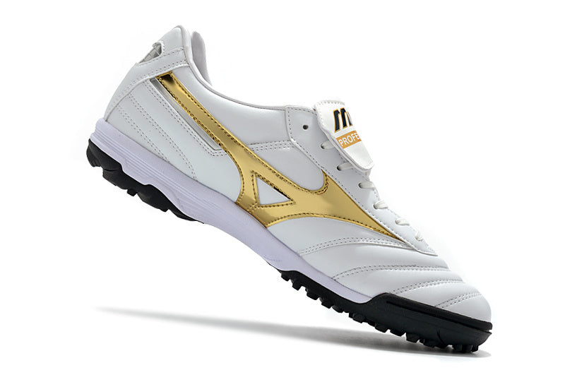 CHUTEIRA MIZUNO MORELIA II SOCIETY - BRANCA E DOURADA