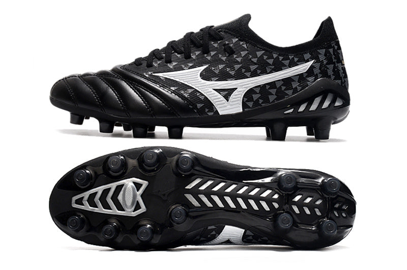 CHUTEIRA MIZUNO MORELIA NEO III JAPAN CAMPO - PRETA E BRANCA