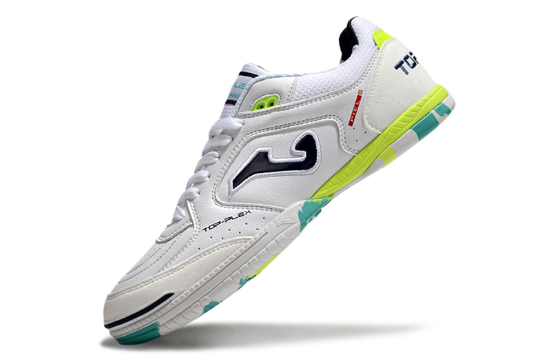 CHUTEIRA JOMA TOP FLEX FUTSAL - BRANCA E VERDE