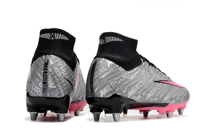 CHUTEIRA NIKE AIR ZOOM MERCURIAL SUPERFLY 9 ELITE TRAVA MISTA "XXV" - PRATA E ROSA
