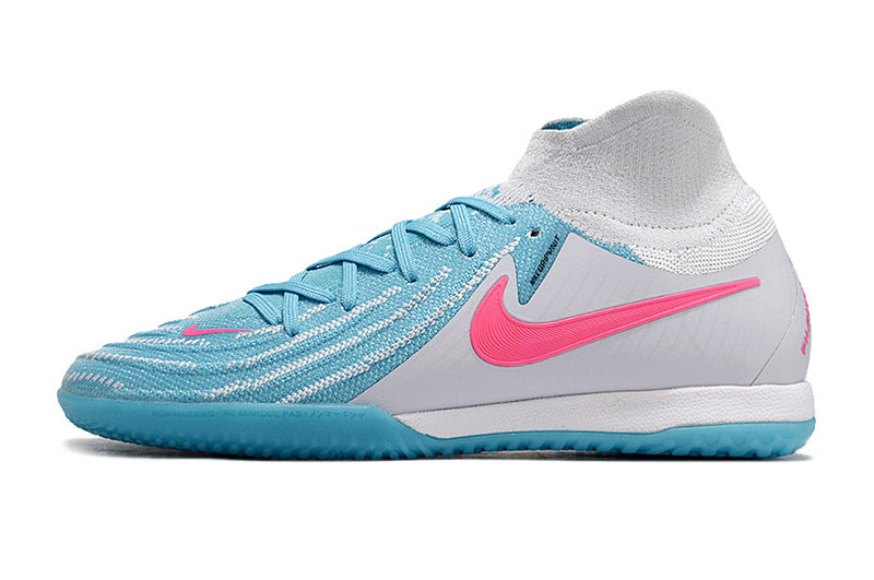 CHUTEIRA NIKE PHANTOM LUNA II ELITE FUTSAL - BRANCA, AZUL E ROSA