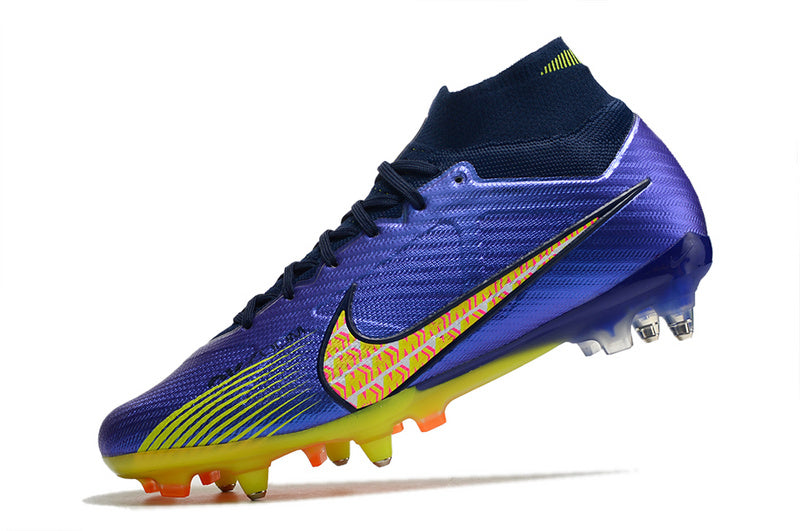 CHUTEIRA NIKE AIR ZOOM MERCURIAL SUPERFLY 9 ELITE TRAVA MISTA FIXA - ROXA E AMARELA