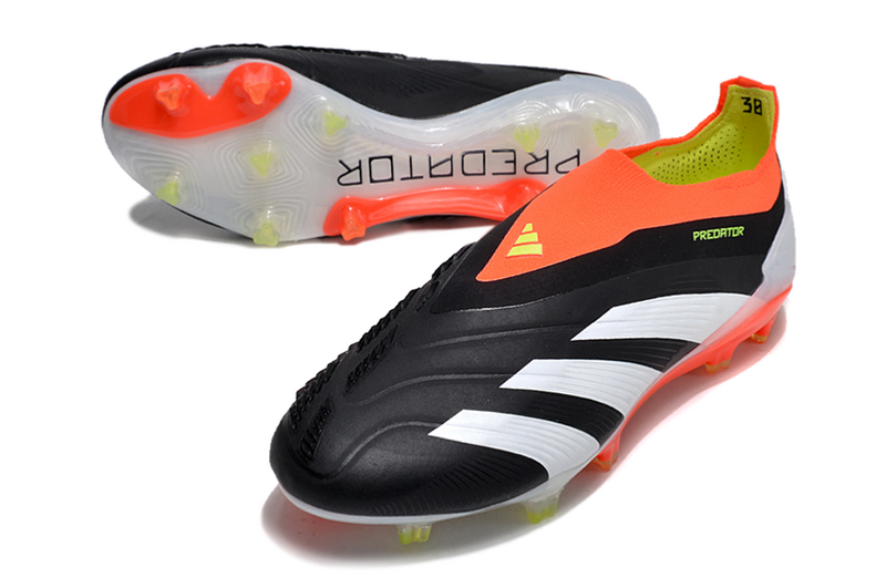 ADIDAS PREDATOR 24 LACELESS ELITE CAMPO "SOLAR ENERGY" - PRETA E LARANJA