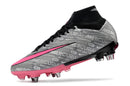 CHUTEIRA NIKE AIR ZOOM MERCURIAL SUPERFLY 9 ELITE TRAVA MISTA "XXV" - PRATA E ROSA