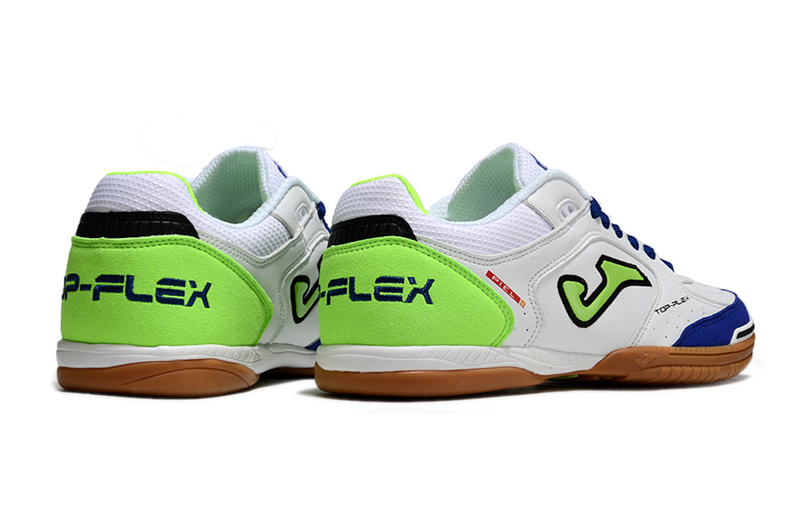 CHUTEIRA JOMA TOP FLEX FUTSAL - BRANCA, AZUL E VERDE