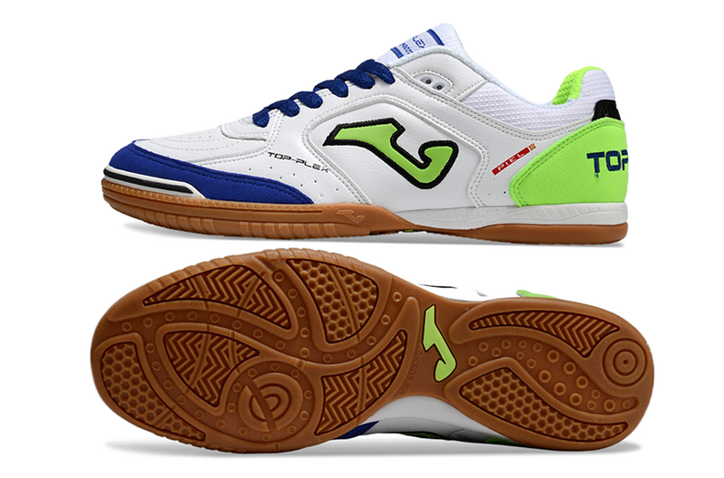 CHUTEIRA JOMA TOP FLEX FUTSAL - BRANCA, AZUL E VERDE