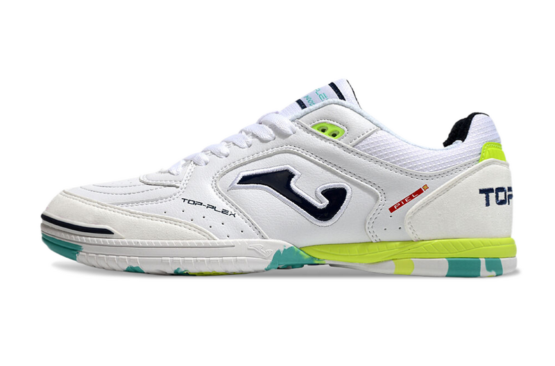 CHUTEIRA JOMA TOP FLEX FUTSAL - BRANCA E VERDE
