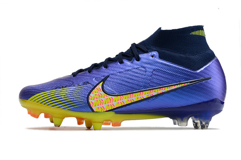 CHUTEIRA NIKE AIR ZOOM MERCURIAL SUPERFLY 9 ELITE TRAVA MISTA FIXA - ROXA E AMARELA