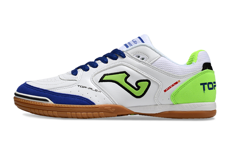 CHUTEIRA JOMA TOP FLEX FUTSAL - BRANCA, AZUL E VERDE
